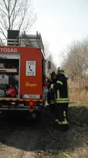 A szarvasi út mellett nádas égett